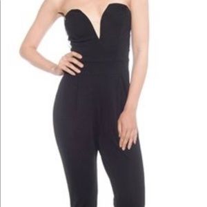 Strapless black jumpsuit